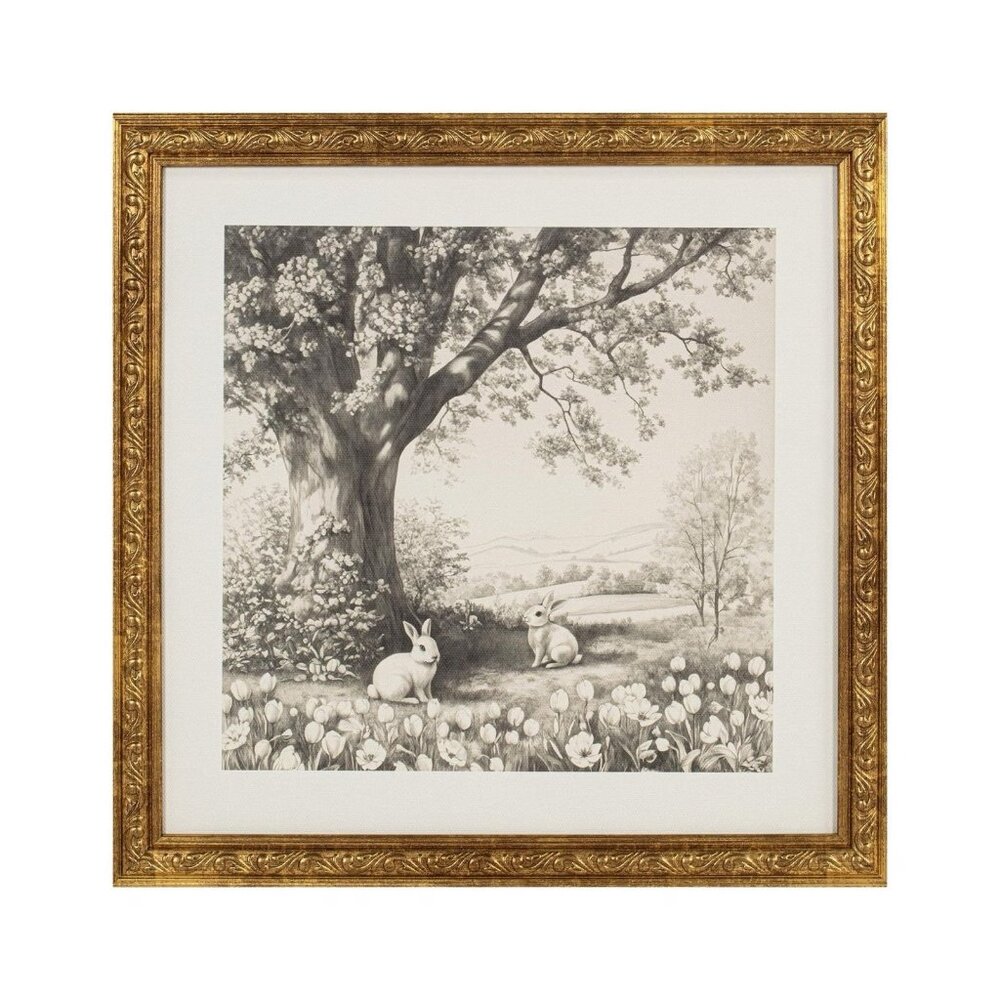 My Texas House Bunny Wall Art 12x12 Gold Frame Easter 2026